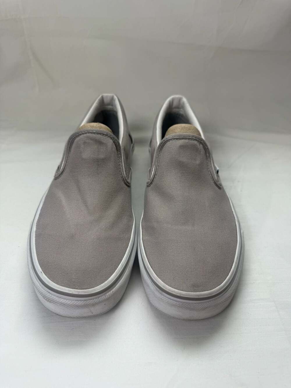 Vans Classic Slip-On Taupe Gray Canvas Sneakers Women's 9.5 Skate Casual